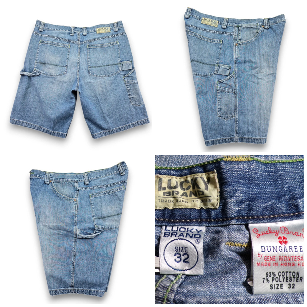 Y2k Lucky Brand Carpenter Denim Shorts 32 x11 Sanforized Utility Hong Kong 2005